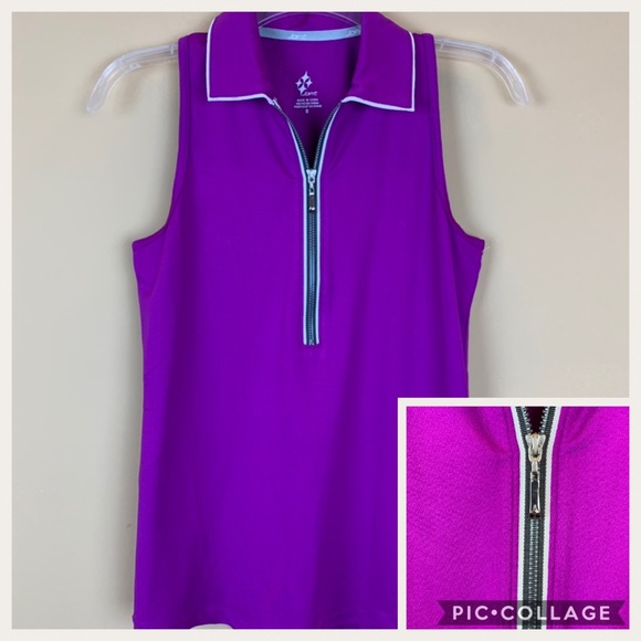 Jofit Purple Sleeveless Golf Zipped 